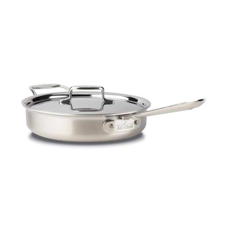 All-Clad AllClad BD55403 D5 Brushed Stainless Steel 5ply Bonded Cookware Saute Pan with lid 3 quart Silver 