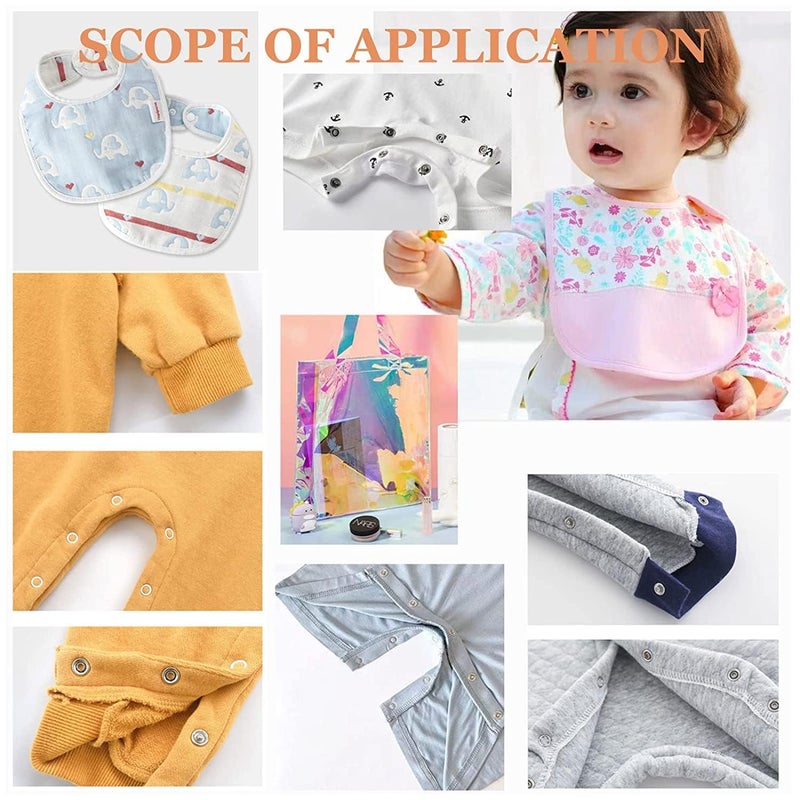 Asterin Sales Asterin sales 100 Pieces Thickened Snap Fasteners Kit with Silver Button Use Hand Pressure Pliers to Make Your Own Sewing Buttons for Kids Clothes Purses Shoes and More Multicolor  - Image 3
