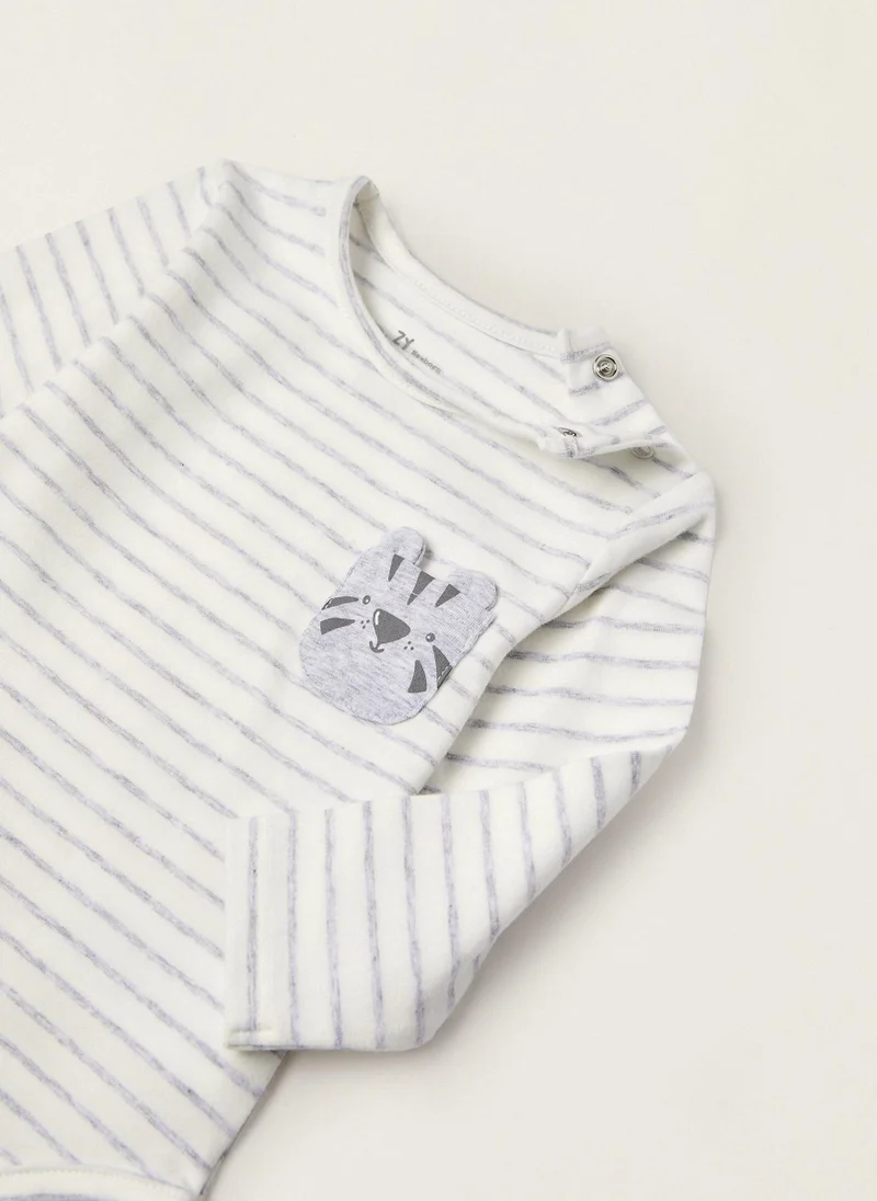 زيبي Striped Bodysuit in Cotton for Newborn Baby Boys 'Tiger'