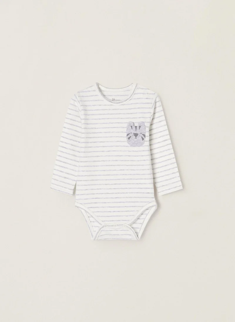 Zippy Striped Bodysuit in Cotton for Newborn Baby Boys 'Tiger'