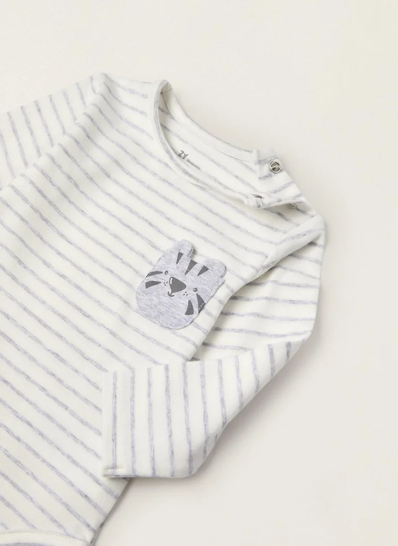 زيبي Striped Bodysuit in Cotton for Newborn Baby Boys 'Tiger'