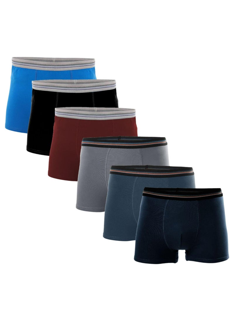 DICE Pack of 6 Everyday Plain Cotton Boxer for Men  - Image 2