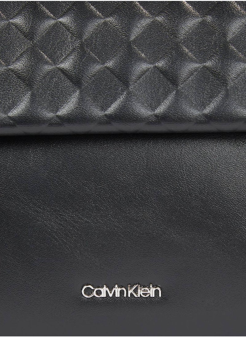 CALVIN KLEIN - Women's Mini Quilted Crossover Bag - Polyester, Black - Image 1