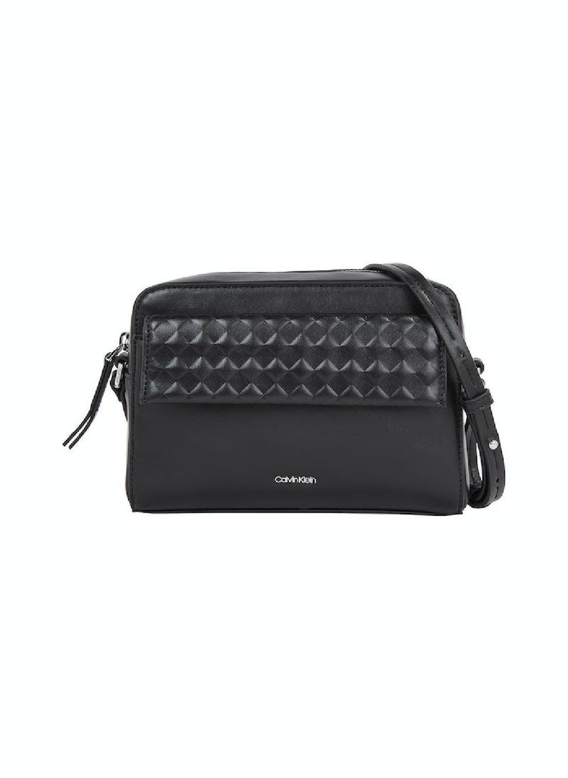 CALVIN KLEIN - Women's Mini Quilted Crossover Bag - Polyester, Black - Image 1