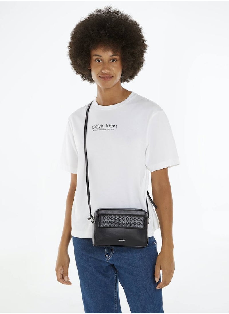 CALVIN KLEIN - Women's Mini Quilted Crossover Bag - Polyester, Black - Image 1