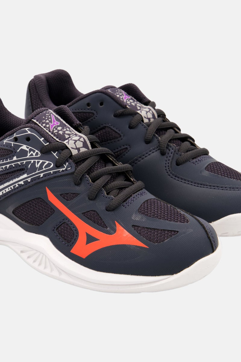 Mizuno أحذية خارجية للبنات الأطفال بتصميم نجوم مضيئة، رمادي داكن - Image 3