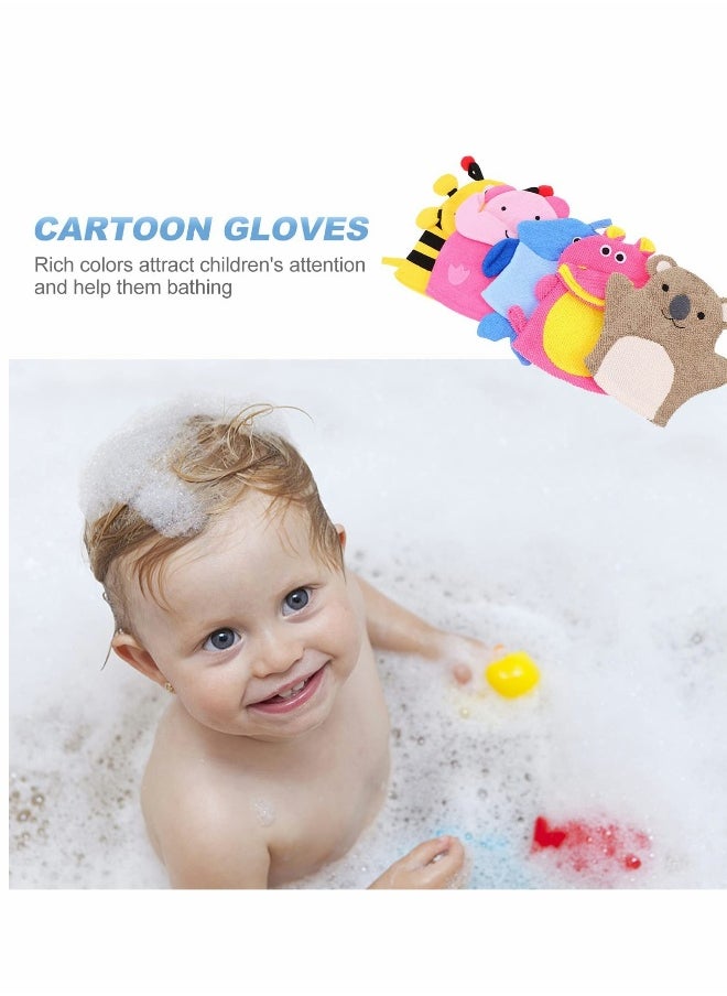 Generic Sponges for Bath, 5pcs Kids Sponge Mitt Glove, Baby Super Soft, Toddler Cute Animal Shower Bathing Loofah Wash Gloves Body Scrub  - Image 5