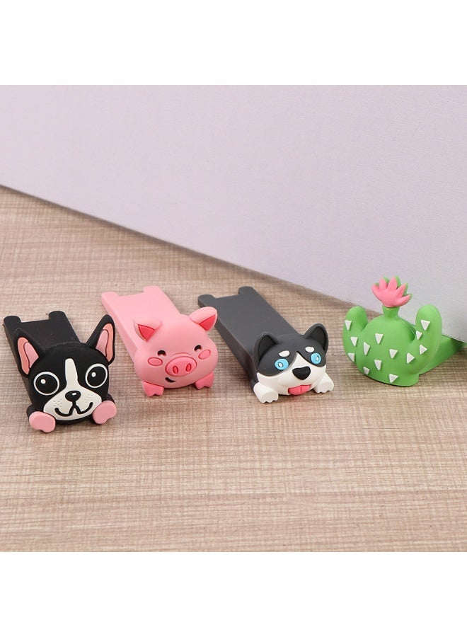 NIBEMINENT Baby Safety Creative Wedge Doorstop Cute Cartoon Dog Door Stopper Baby Protect Khaki  - Image 2