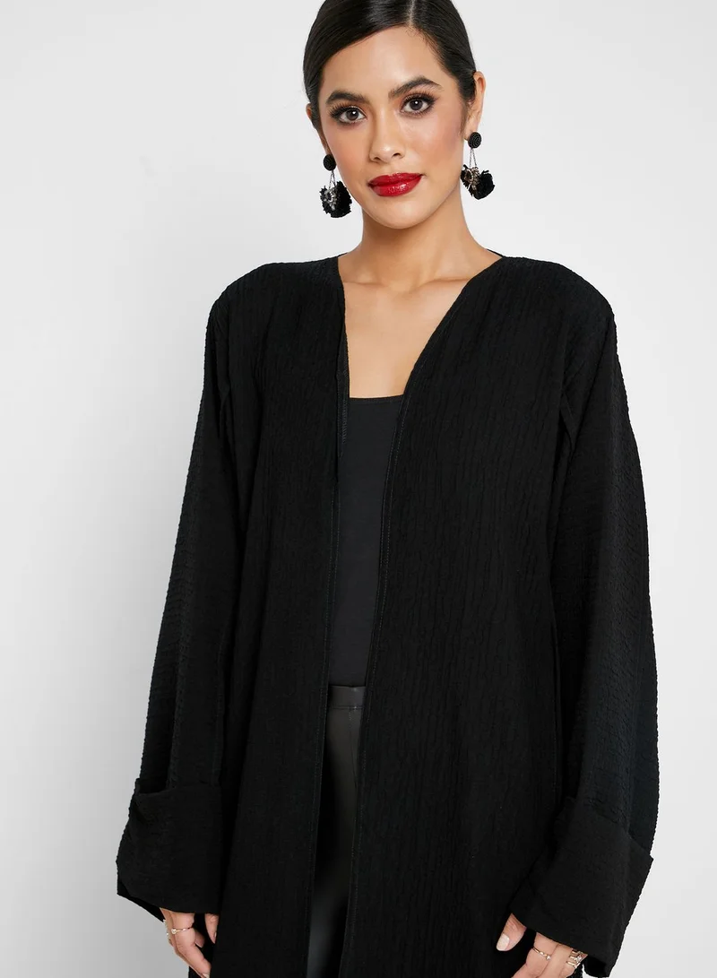 hayas closet Embossed Beaded Abaya