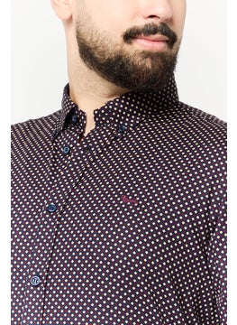 Harmont & Blaine Men Narrow Fit Embroidered Logo Long Sleeve Casual Shirt, Multicolor  - Image 3