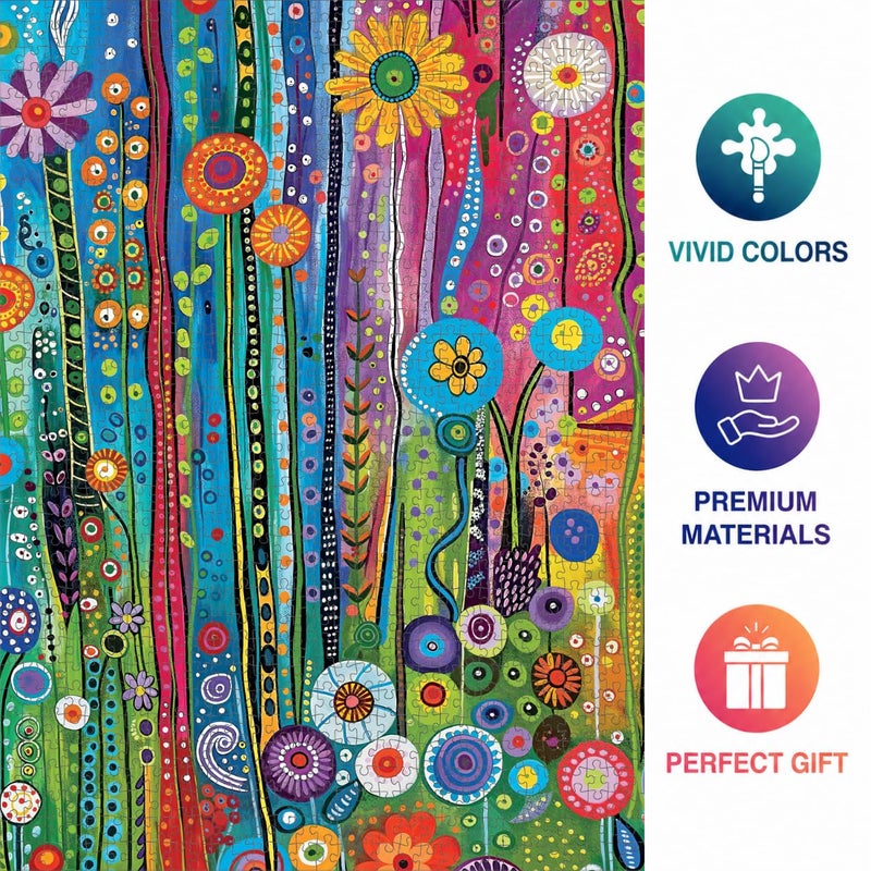 Cross & Glory | 1000 Piece Jigsaw Puzzles for Adults | Daisy Streets and Rainbow Skies | Abstract Flower Puzzles for Adults 1000 Pieces | Satin Finish | Ages 14+ Adult Puzzle Flowers - Image 5