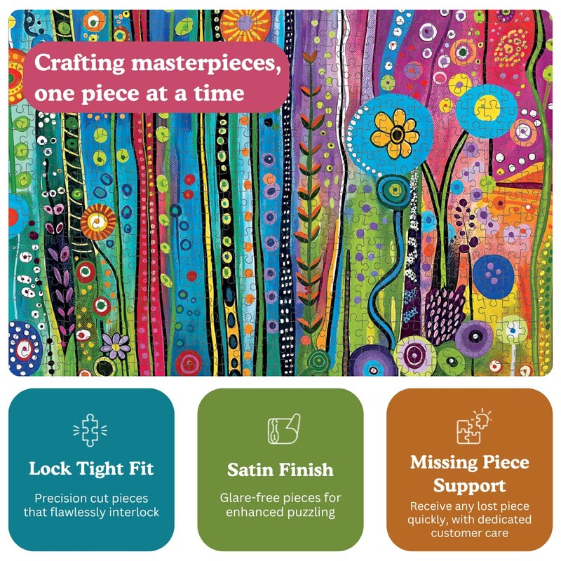 Cross & Glory | 1000 Piece Jigsaw Puzzles for Adults | Daisy Streets and Rainbow Skies | Abstract Flower Puzzles for Adults 1000 Pieces | Satin Finish | Ages 14+ Adult Puzzle Flowers - Image 4