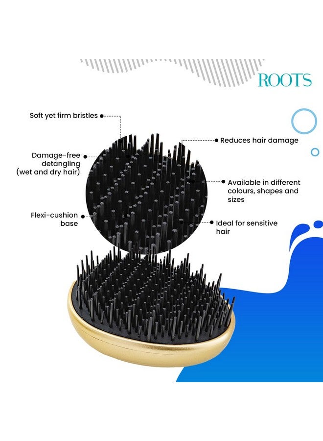 روتس فرشاة زيروتانجل للشعر الرطب والجاف؛ استخدام اليومي؛ الذهب (Rztd3G) - Image 4