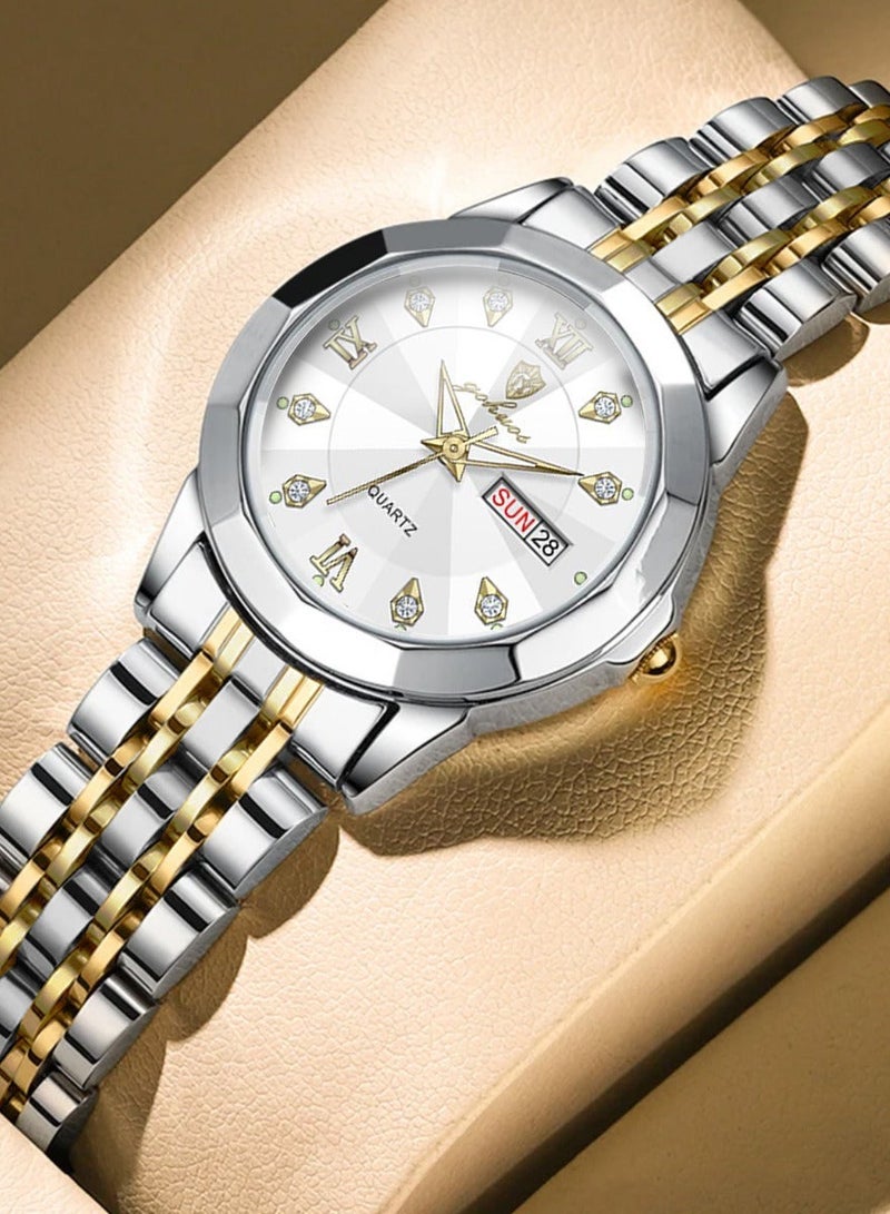 GOHUOS Women's Watch, Top Brand Luxury Stainless Steel Band Water Resistant Quartz Analog Classic Ladies Wrist Watch - 27mm - Mother or Girlfriend Gift - Image 3