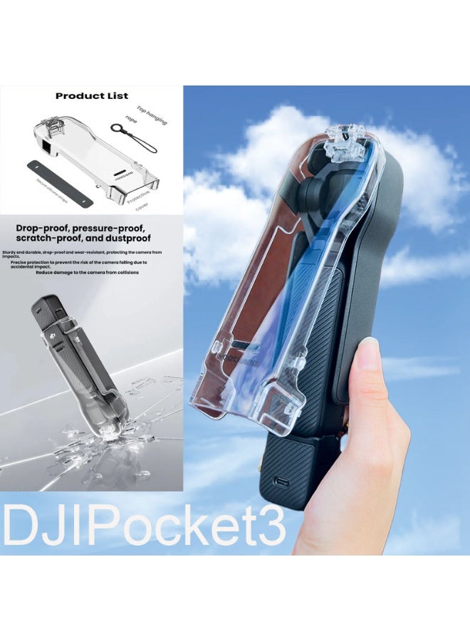 NIBEMINENT DJI OSMO Pocket 3 Accessory Kit, Clear Lid Protective Case Cover, Tempered Glass Screen Protector, Lens Protector - Image 1