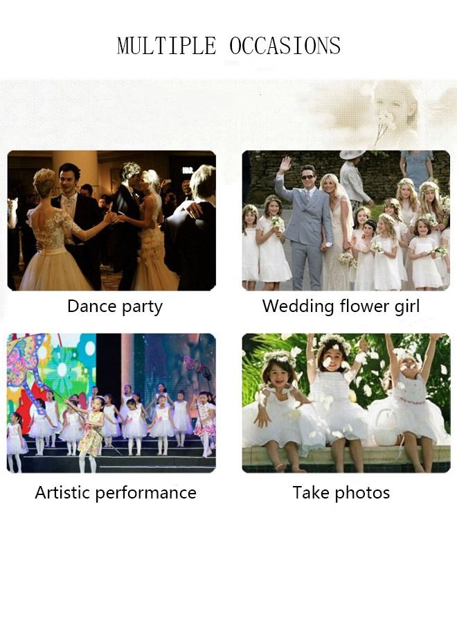 DUNISO Girls Dress Kids Short Sleeves Lace Party Dresses White Dress with Tutu Skirt Toddler Princess Birthday Party Wedding Dresses - Image 5