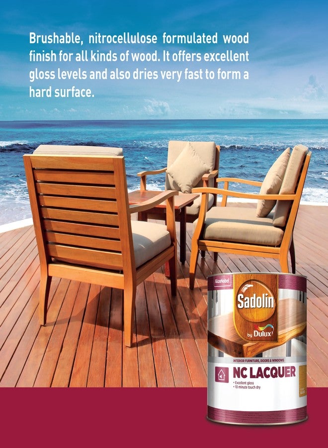 ديولكس ملمع خشب دولوكس سادولين إن سي، طلاء شفاف | طلاء خشب قابل للدهن بالفرشاة لجميع أنواع الخشب | لمعان غني وسريع الجفاف، 4 لترات - Image 3