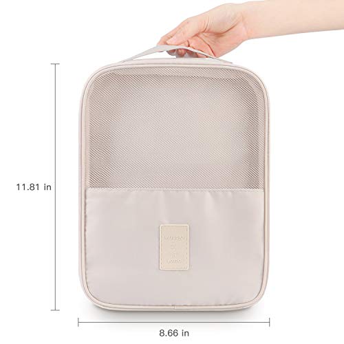 Mossio Shoe Bag,Mossio Large Waterproof Shoe Organizer with Zipper for Men & Women Beige - Image 2