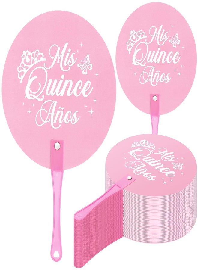Seenelling 36 Pcs Quinceanera Party Favors for Guest Hand Fan Recuerdos para 15 Anos Quinceanera Decoration Pink Plastic Handheld Fan Gift Thank You for Celebrating with Us 15th Birthday - Image 1