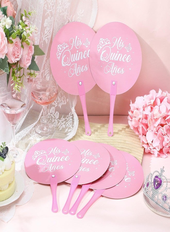 Seenelling 36 Pcs Quinceanera Party Favors for Guest Hand Fan Recuerdos para 15 Anos Quinceanera Decoration Pink Plastic Handheld Fan Gift Thank You for Celebrating with Us 15th Birthday - Image 3