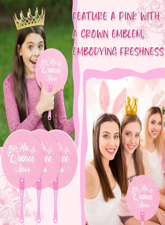 Seenelling 36 Pcs Quinceanera Party Favors for Guest Hand Fan Recuerdos para 15 Anos Quinceanera Decoration Pink Plastic Handheld Fan Gift Thank You for Celebrating with Us 15th Birthday - Image 5
