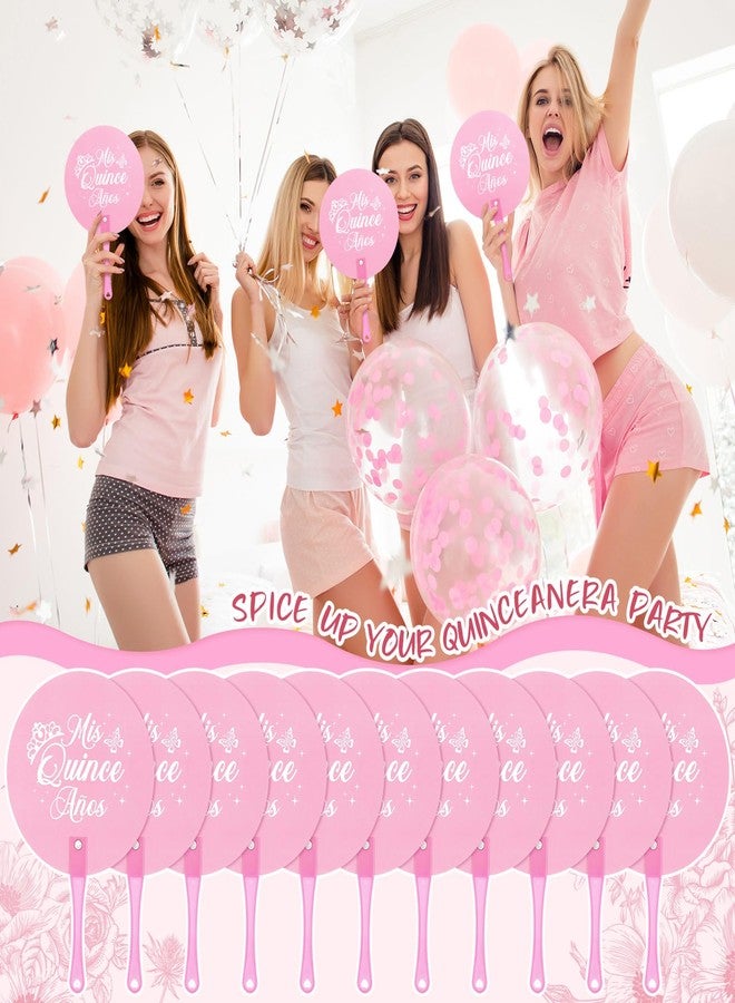 Seenelling 36 Pcs Quinceanera Party Favors for Guest Hand Fan Recuerdos para 15 Anos Quinceanera Decoration Pink Plastic Handheld Fan Gift Thank You for Celebrating with Us 15th Birthday - Image 4