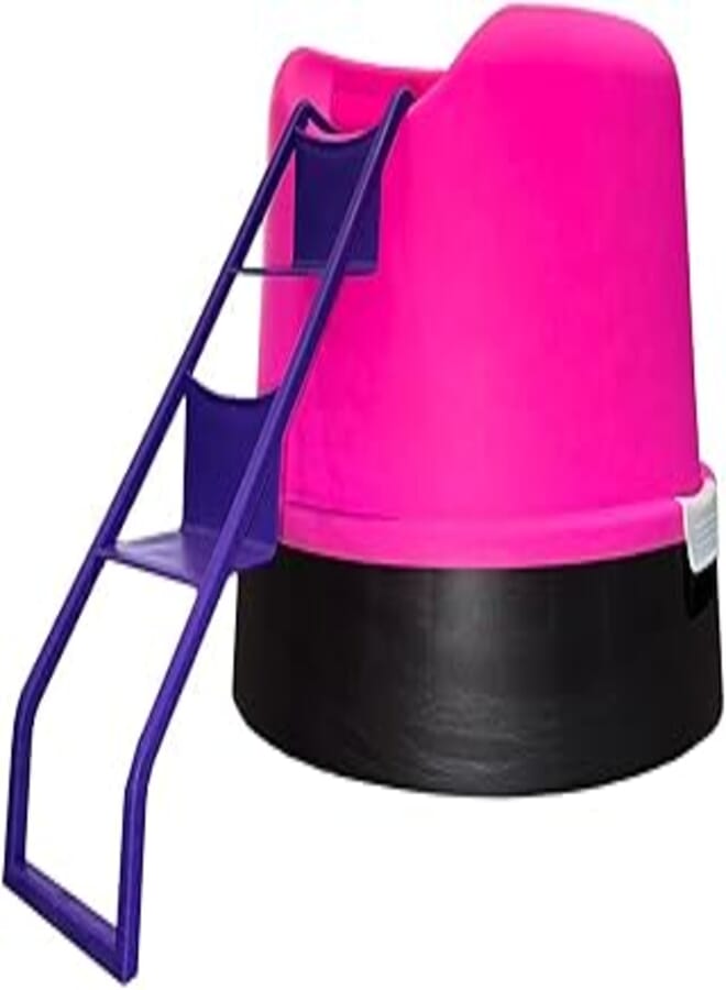 Premium Cat Litter Box With Stairs - Cat Litter Box - Cat Care - Litter Box - Cat Litter - Multiple Colors - Round cat litter box with ladder for cats - Dimentions 45 * 45 * 33 CM (Pink)