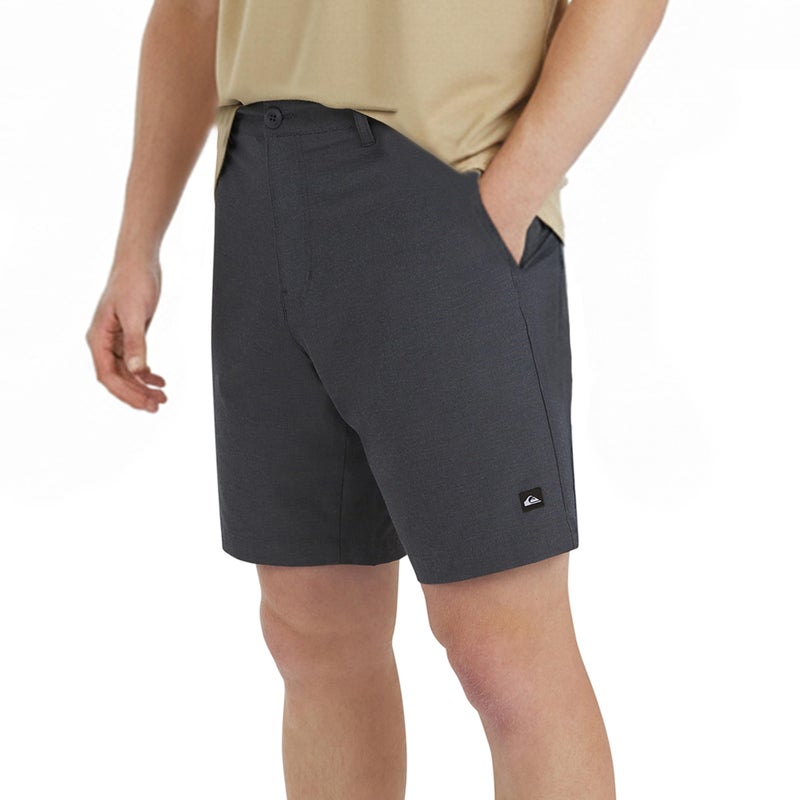 Quiksilver Men's Regular Fit Fixed Waist Water Friendly Active Hybrid Shorts, Striped Design - Steel, 34 - Image 1