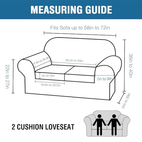 H.VERSAILTEX Real Velvet Plush 3 Piece Stretch Sofa Covers Couch Covers for 2 Cushion Couch Loveseat Covers Width Up to 72 Inch Thick Soft Stay in Place (Medium Sofa, Peacock Blue) - Image 2