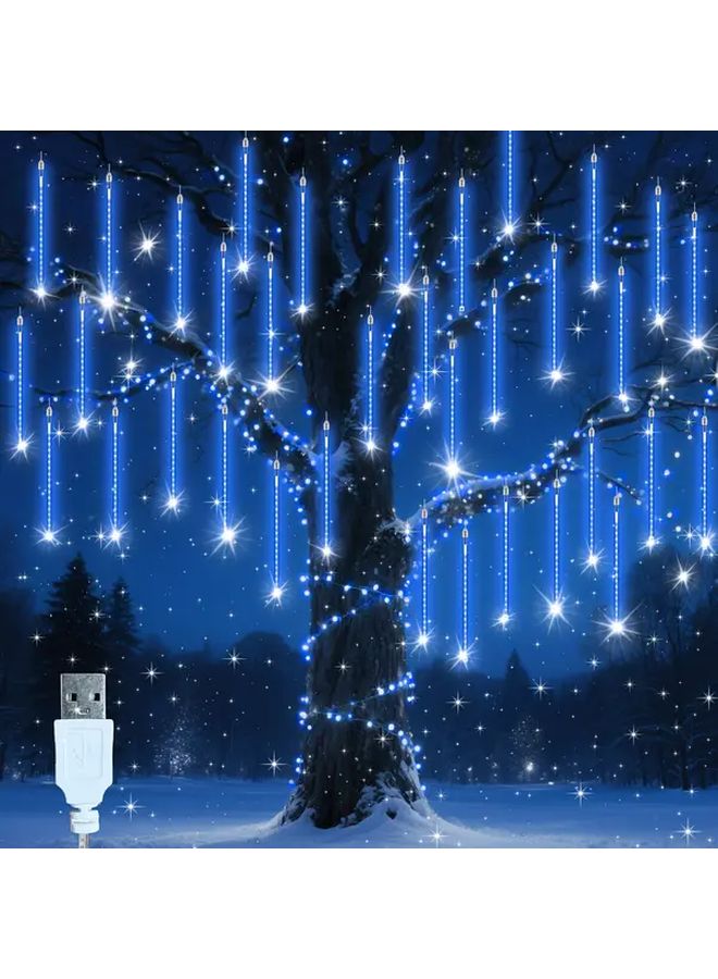 8 أنابيب 192 مصباح LED أضواء عيد الميلاد نيزك ستارة جليدية للأوتار لإضاءة المنزل - Image 2