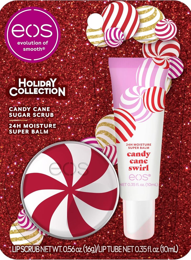 EOS Candy Cane Swirl Lip Scrub Super Balm Gift Set  2 Pack 2 Count - Image 1