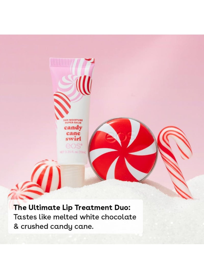 EOS Candy Cane Swirl Lip Scrub Super Balm Gift Set  2 Pack 2 Count - Image 2