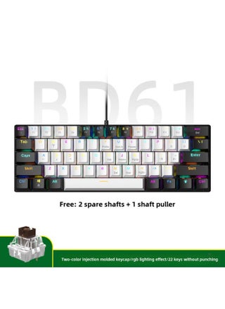 61 Key Wired Mechanical ACE Mixed Lights Hot Plug Mechanical Red Axis Mute Green Axis Office Game Keyboard Cross-border-Color:61 Keys - White And Black - Rgb - Sleeve Brown Switches - pzsku/Z7D1F51C1342C73CCFF92Z/45/1746210825/f356864e-e0c3-4897-b28b-bc3019b8c4c6