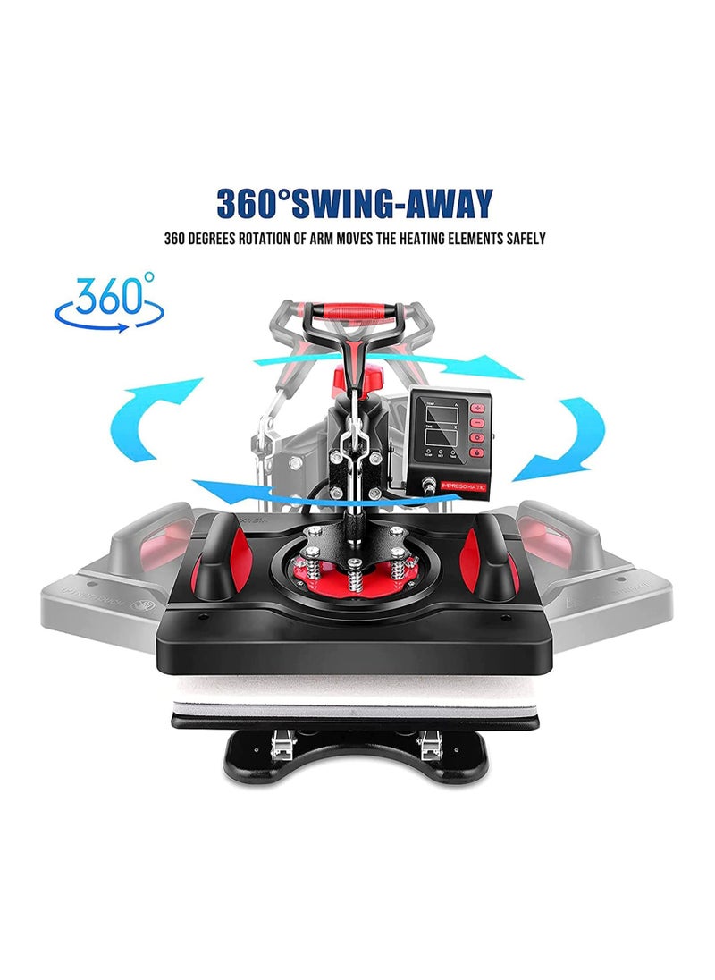 38x38cm Digital Heat Press Machine Swing Away Machine 360° Rotation Sublimation T-Shirt Transfer Printing Machine for Mugs Hats Plates Bags Pillows Mousepad with Heat Resistant Gloves - pzsku/Z7D1F6160CF7314255ECAZ/45/_/1712402849/42593d4a-29de-4904-a66b-ffdf66f5044a