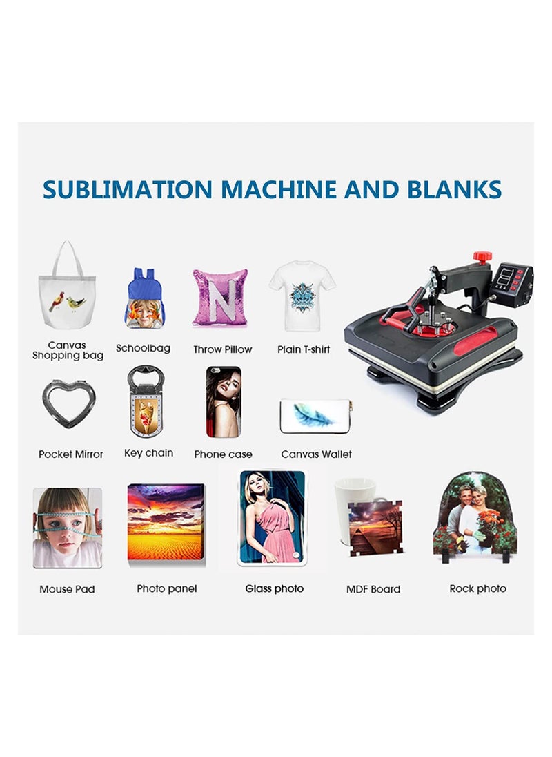 38x38cm Digital Heat Press Machine Swing Away Machine 360° Rotation Sublimation T-Shirt Transfer Printing Machine for Mugs Hats Plates Bags Pillows Mousepad with Heat Resistant Gloves - pzsku/Z7D1F6160CF7314255ECAZ/45/_/1712402870/4bc68f69-5425-4151-970b-d94c7f6de30e