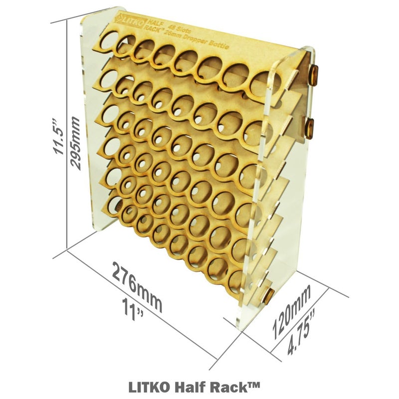 LITKO Paint Organizer Storage Rack | Miniature Model Hobby Paint Holder Caddy Stand | 18mL Dropper Bottle Shelf | Wall Mount | Portable | Compatible with Vallejo and Army Painter (48 Holes) - Image 3