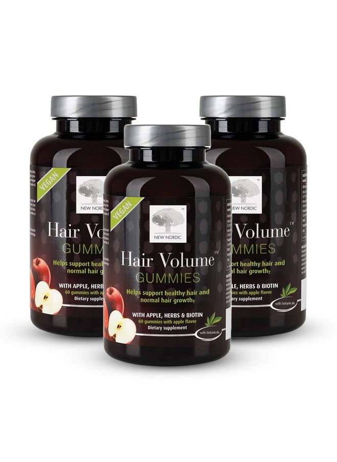 New Nordic Hair Volume Gummies; With Biotin For Healthy Hair Skin & Nails; Swedish Made; 60 Count (Pack Of 3)  - Image 2