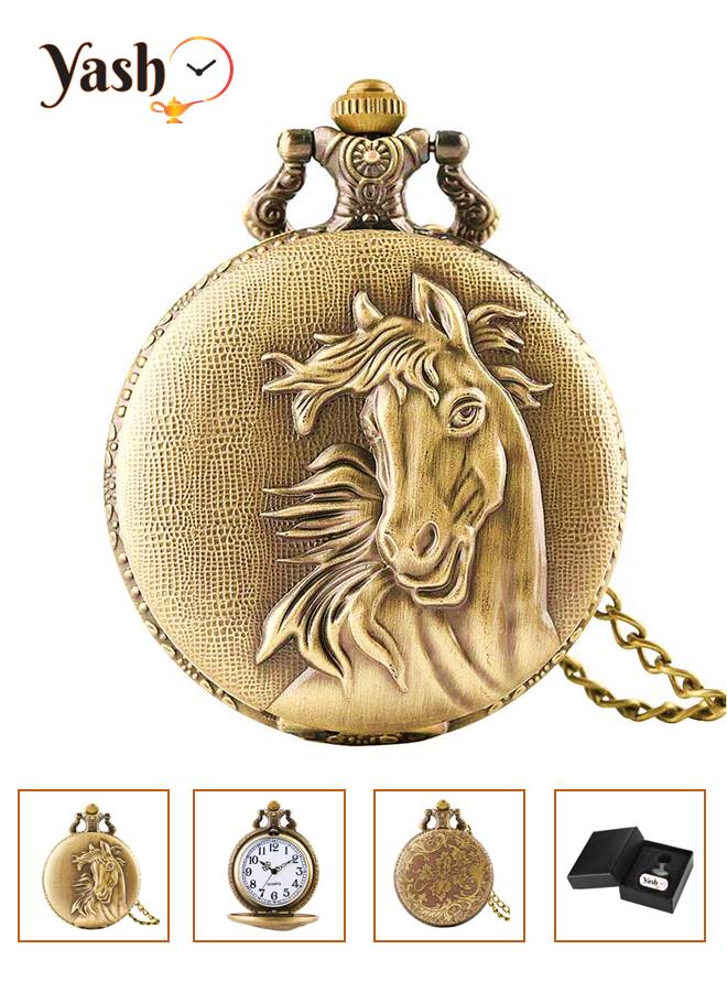 YASH Yash Horse Inspired Quartz Pocket Watch  - Image 1