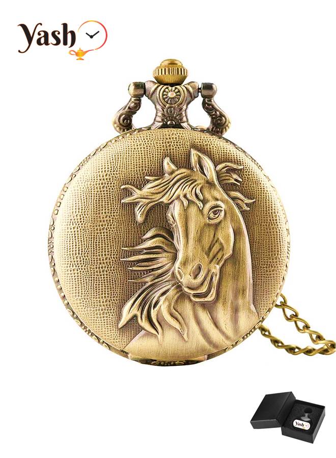 YASH Yash Horse Inspired Quartz Pocket Watch  - Image 2