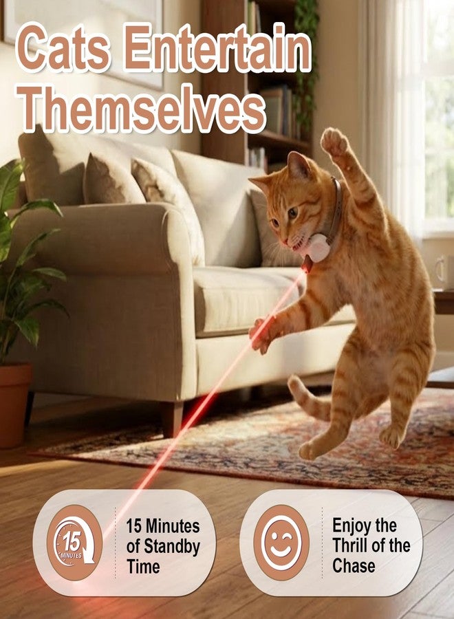 Walfront Cat Toys, Automatic Interactive Brown Light Collar, USB Rechargeable Adjustable 9.1-13.4in, 2 Modes & 41° Angle, Hands-Free Indoor Chase for Cats & Kittens, Fun Play - Image 3