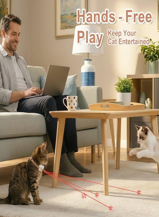Walfront Cat Toys, Automatic Interactive Brown Light Collar, USB Rechargeable Adjustable 9.1-13.4in, 2 Modes & 41° Angle, Hands-Free Indoor Chase for Cats & Kittens, Fun Play - Image 2
