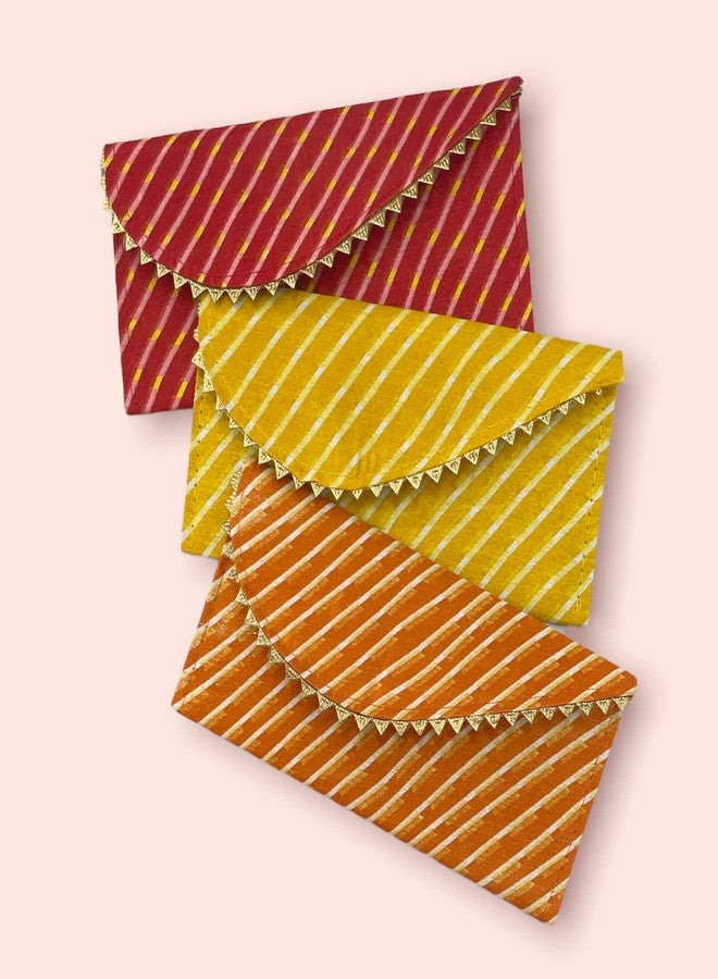 Orange Paper Leheria Design Shagun Envelops/Wedding Envelops/Gift Envelop/Cash Envelop/Money Shagun Cash Envelopes for Weddings, Birthdays, Rakhi, Gifting (Multicolor-002 Pack of 6) - Image 2