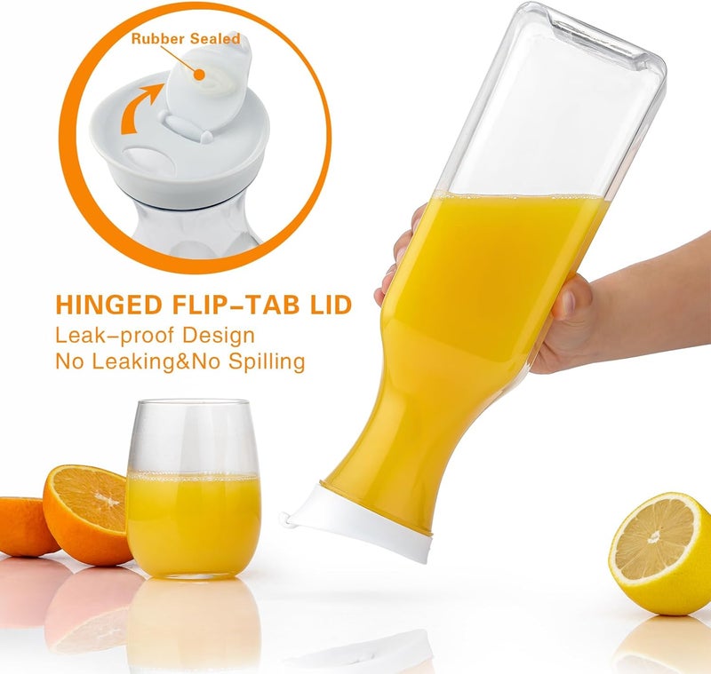 Cuiselect 50 Oz Water Carafe with Lids, Square Plastic Pitcher for Mimosa Bar, Drinks, Milk, Iced Tea, Juice Container for Fridge, BPA-Free, NOT DISHWASHER SAFE (4 Pack) - Image 4
