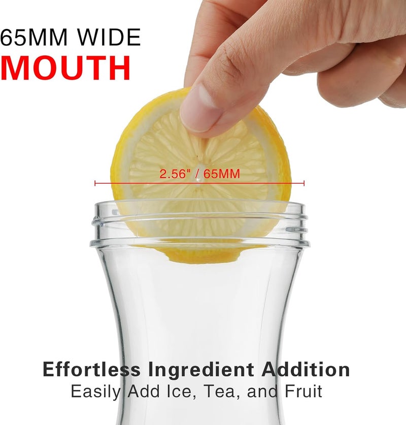 Cuiselect 50 Oz Water Carafe with Lids, Square Plastic Pitcher for Mimosa Bar, Drinks, Milk, Iced Tea, Juice Container for Fridge, BPA-Free, NOT DISHWASHER SAFE (4 Pack) - Image 3