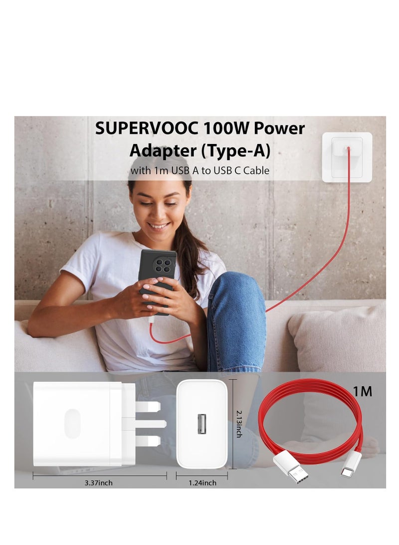 100W Supervooc Charger for Oppo/Oneplus, 3.3FT/6A USB C Cable, Vooc Power Adapter USB Wall Charger Plug Fast Charging UK and Type C Lead for OPPO Find X8 X8 Pro X7 X6 X5 X4 X3 Neo X3 Pro X2 Pro X2 R - Image 5