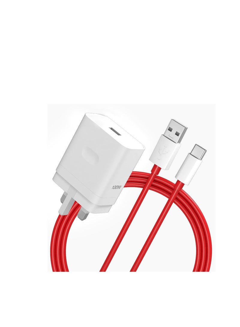 100W Supervooc Charger for Oppo/Oneplus, 3.3FT/6A USB C Cable, Vooc Power Adapter USB Wall Charger Plug Fast Charging UK and Type C Lead for OPPO Find X8 X8 Pro X7 X6 X5 X4 X3 Neo X3 Pro X2 Pro X2 R - Image 2