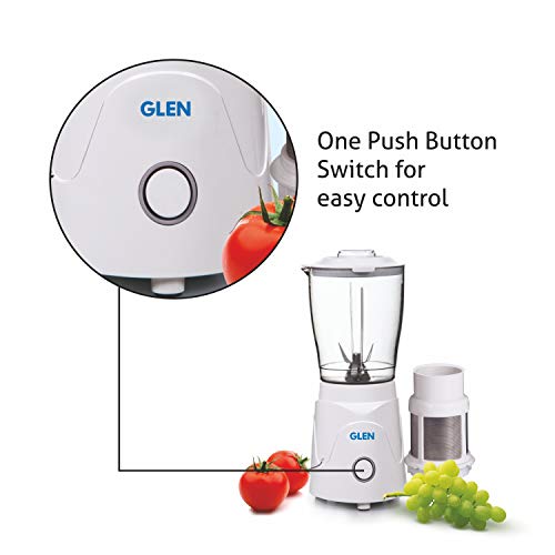 GLEN Polycarbonate Mini Blender Plus Grinder 4045 N Bg, 350 Watt, White - Image 4
