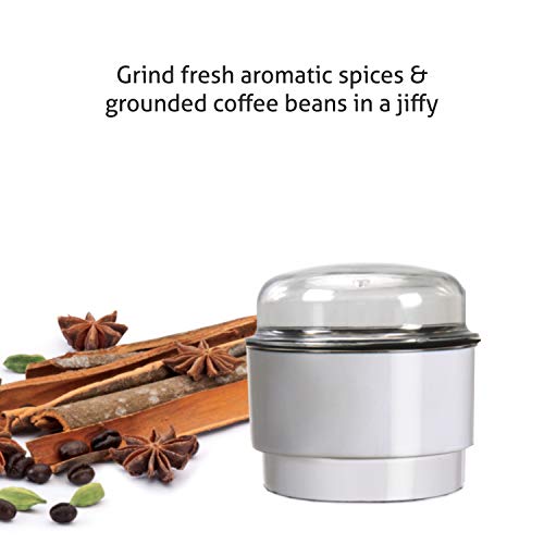 GLEN Polycarbonate Mini Blender Plus Grinder 4045 N Bg, 350 Watt, White - Image 2