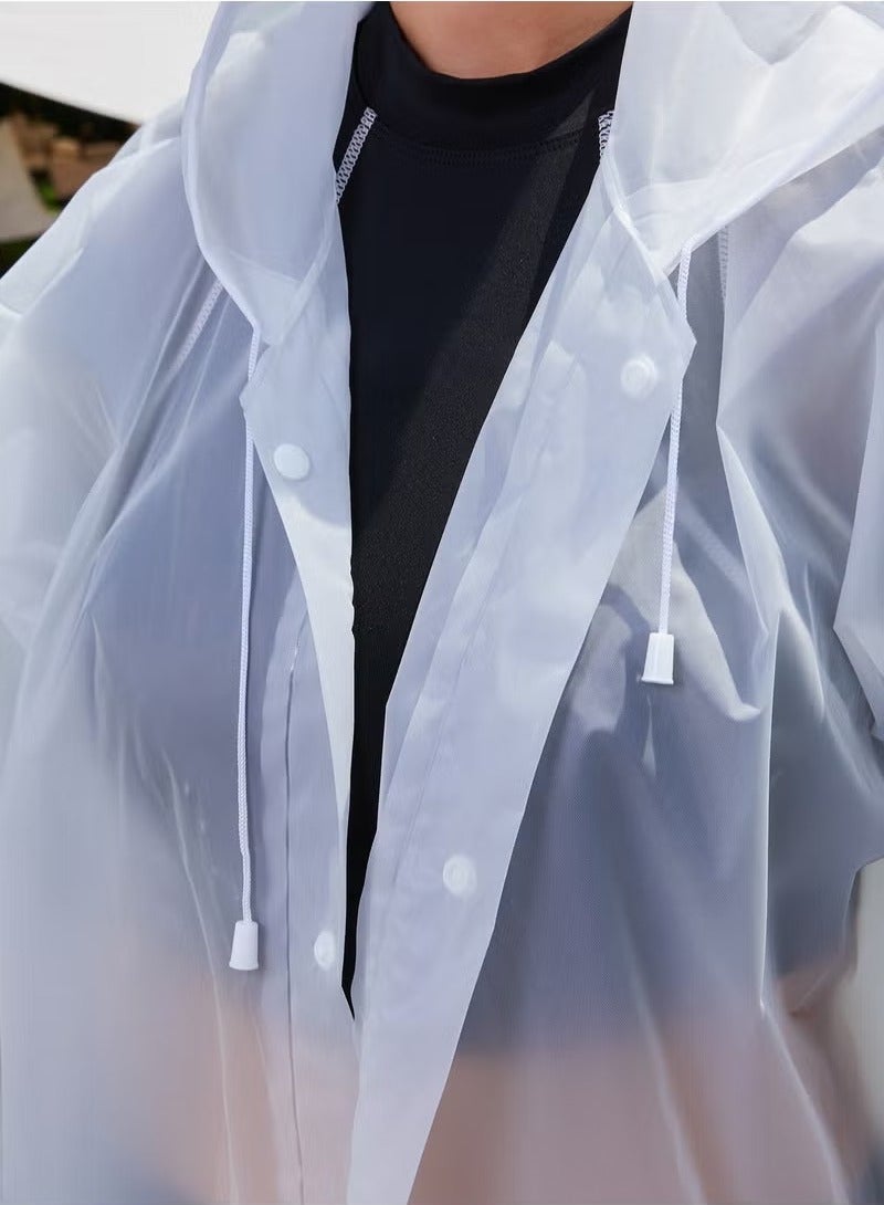 كيلا معطف مطر رياضي للجنسين، بغطاء رأس، مقاوم للماء، مصنوع من مادة إيثيلين فينيل أسيتات، برباط، ومقاس عادي - Image 5