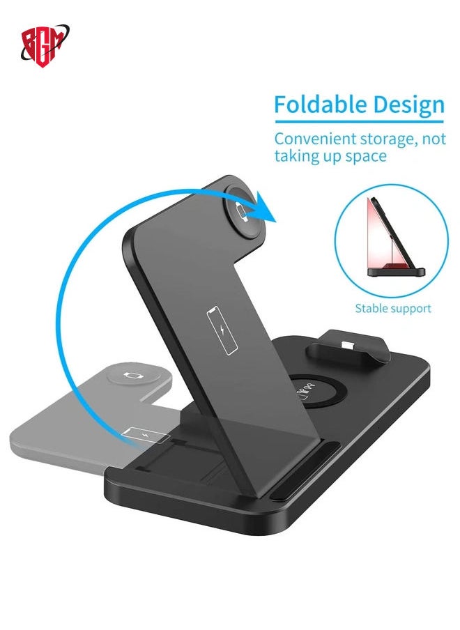 BGM 4 in 1 Wireless Charging Stand,, Fast Charger for Apple Watch, iPhone 13/12/11/ Pro Max/Mini/11/Pro/AirPods/Samsung smart phone etc  - Image 2